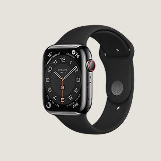 Space Black Series 8 case & Band Apple Watch Hermès Single